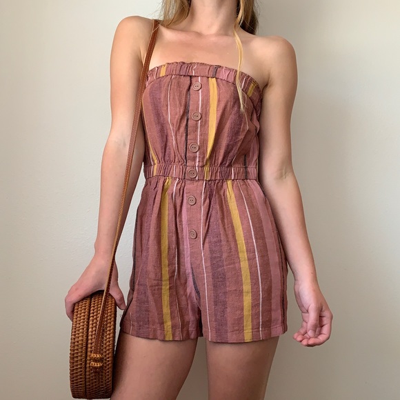 🌸 3/$10 Urban Outfitters Vertical Striped Romper - Picture 7 of 7